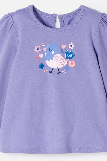  CONJUNTO LITTLEMIC MULTICOLOR DE CAMISETA ESTAMPADA EN FRENTE PARA BEBÉ NIÑA