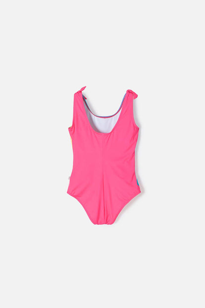 VESTIDO DE BAÑO DE LAS CHICAS SUPERPODEROSAS MULTICOLOR MANGA SISA PARA NIÑA