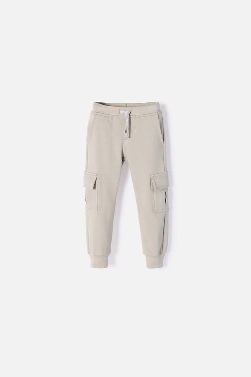 JOGGER LITTLEMIC CON CORDÓN CAFÉ PARA NIÑO 2T A 5T