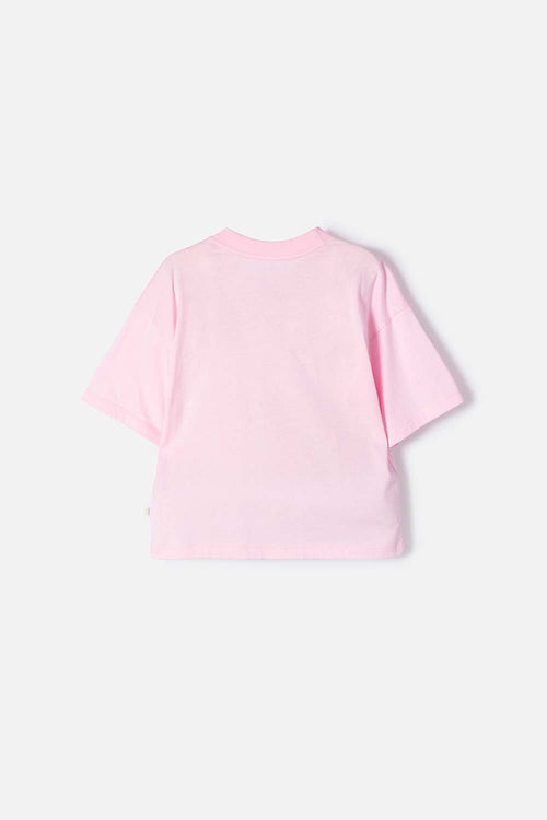 Card slide image -  CAMISETA DE CAPYBARA ROSA PASTEL MANGA CORTA PARA NIÑA
