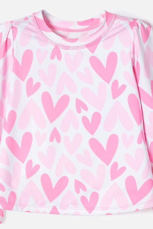 VESTIDO DE BAÑO LITTLEMIC MULTICOLOR MANGA LARGA PARA NIÑA 2T A 5T