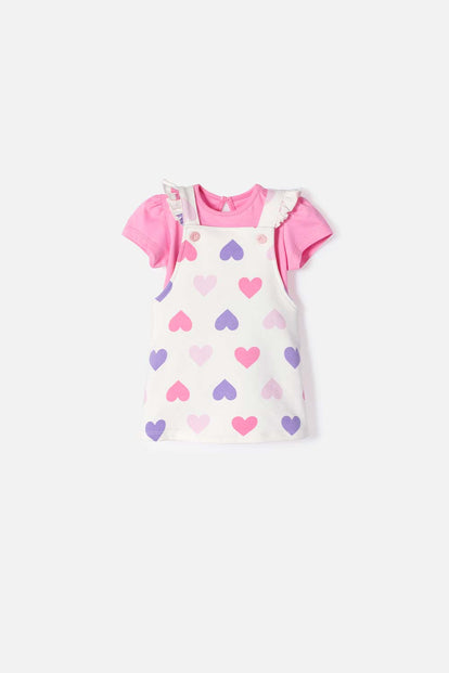 VESTIDO DE LITTLEMIC TIPO JARDINERA MULTICOLOR PARA BEBÉ NIÑA