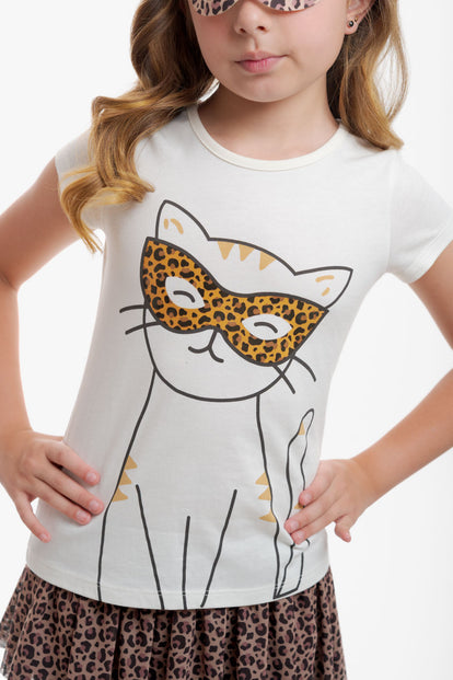 CONJUNTO DE MIC CON FALDA EN BOLERO MARFIL PARA NIÑA