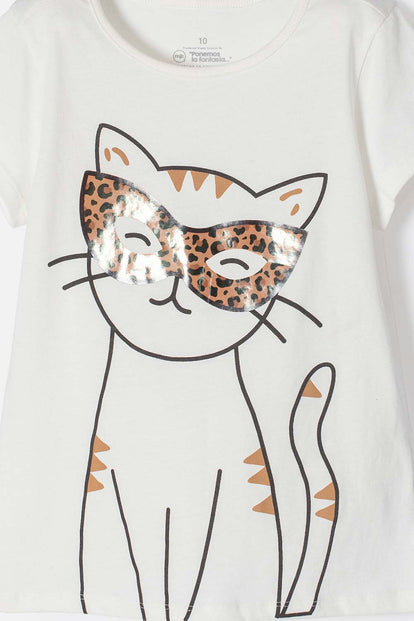 CONJUNTO DE MIC CON FALDA EN BOLERO MARFIL PARA NIÑA