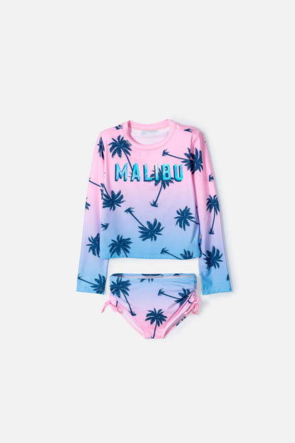  VESTIDO DE BAÑO MIC MULTICOLOR DE CAMISETA MANGA LARGA PARA NIÑA