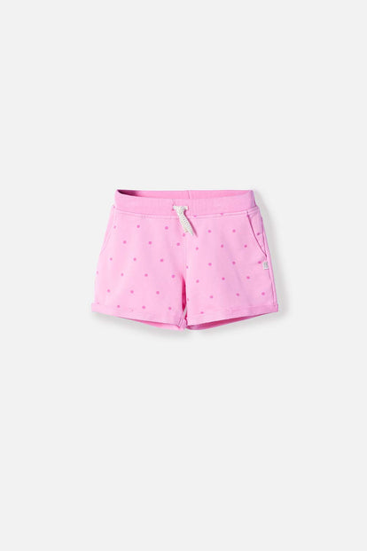 SHORT DE MIC CON CORDÓN ROSADO PARA NIÑA