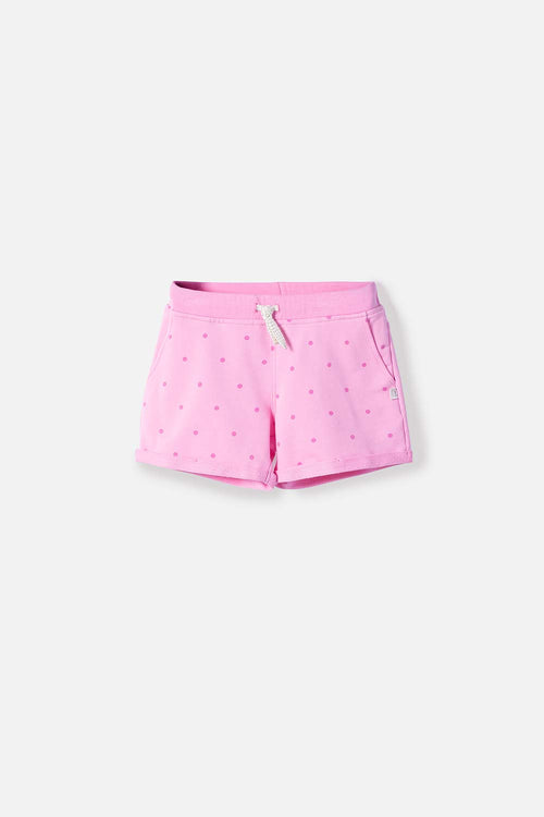 SHORT DE MIC CON CORDÓN ROSADO PARA NIÑA
