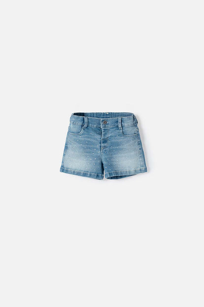 SHORT DE LITTLEMIC CON BOLSILLOS AZUL PARA NIÑA 2T A 5T