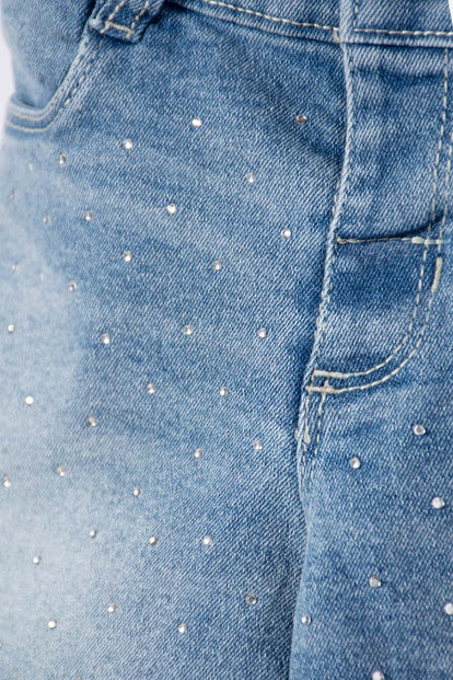 SHORT DE LITTLEMIC CON BOLSILLOS AZUL PARA NIÑA 2T A 5T