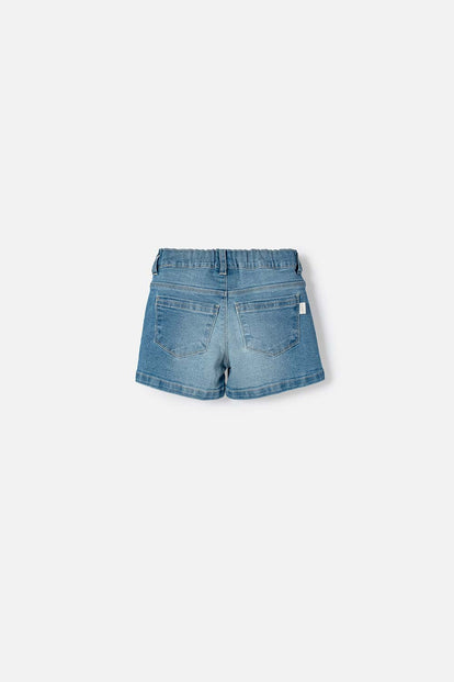 SHORT DE LITTLEMIC CON BOLSILLOS AZUL PARA NIÑA 2T A 5T