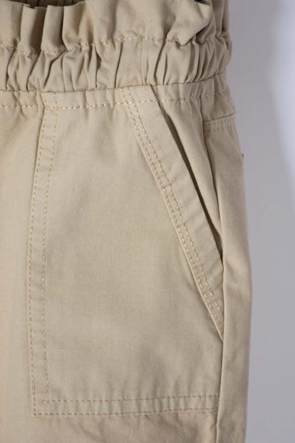  SHORT DE LITTLEMIC CON CORDÓN CAQUI PARA NIÑA 2T A 5T