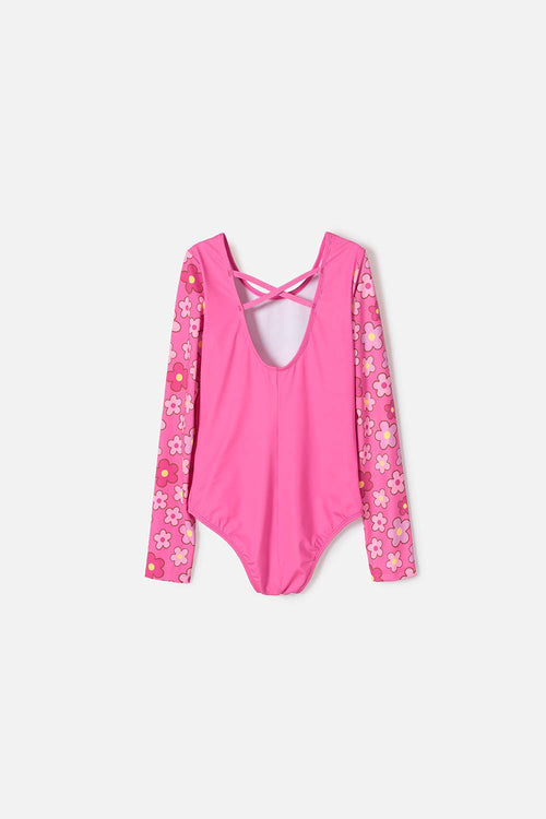 VESTIDO DE BAÑO DE MIC MANGA LARGA ROSADO PARA NIÑA