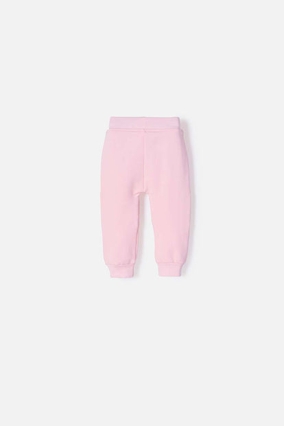 JOGGER DE LITTLEMIC CON CINTURA ELÁSTICA ROSADO PARA NIÑA 2T-5T
