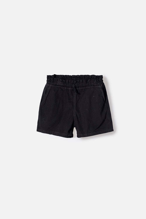SHORT DE MIC CON CORDÓN NEGRO PARA NIÑA