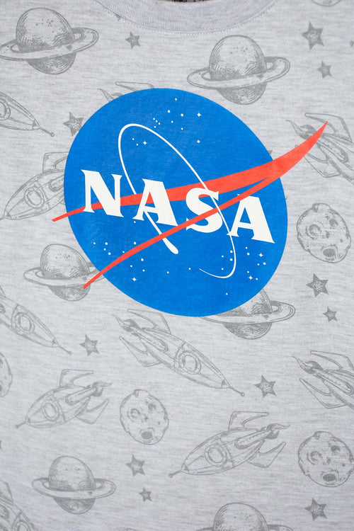 CAMISETA DE NASA MANGA CORTA GRIS PARA NIÑO