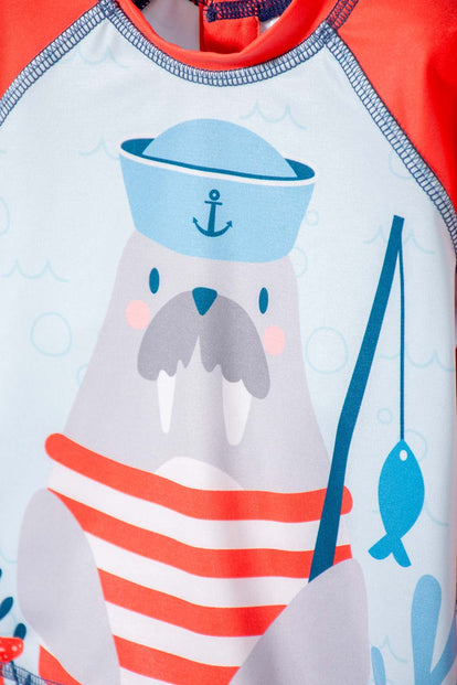 CONJUNTO DE BAÑO LITTLEMIC CON SOMBRERO MULTICOLOR PARA BEBÉ NIÑO