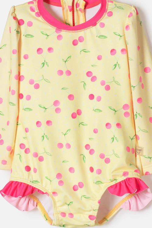 VESTIDO DE BAÑO DE LITTLEMIC CON GORRO MULTICOLOR PARA BEBÉ NIÑA