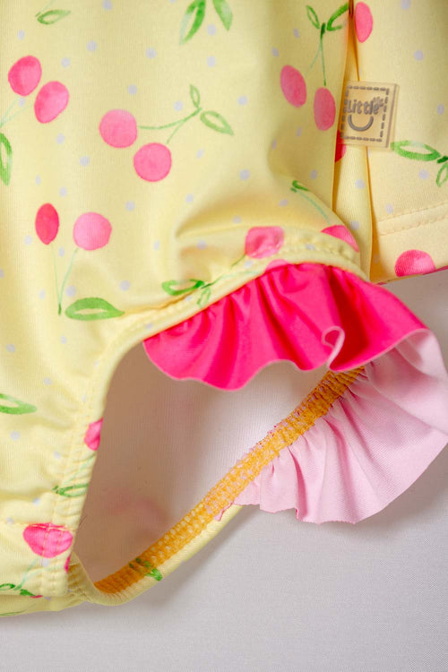 VESTIDO DE BAÑO DE LITTLEMIC CON GORRO MULTICOLOR PARA BEBÉ NIÑA