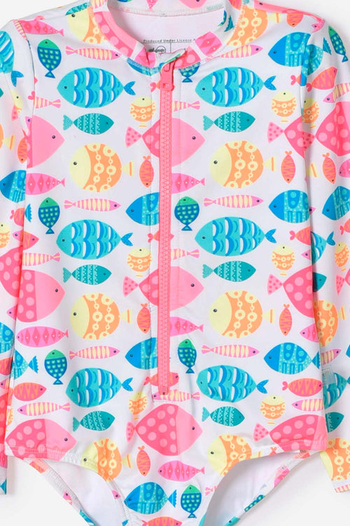 VESTIDO DE BAÑO DEL LITTLEMIC MULTICOLOR PARA NIÑA 2T A 5T