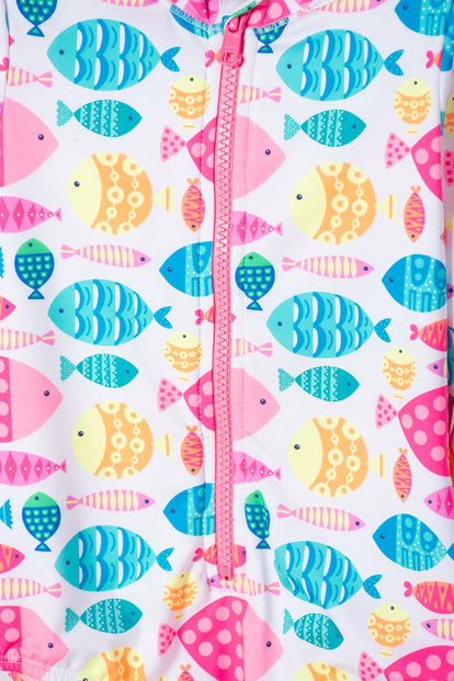 VESTIDO DE BAÑO DEL LITTLEMIC MULTICOLOR PARA NIÑA 2T A 5T