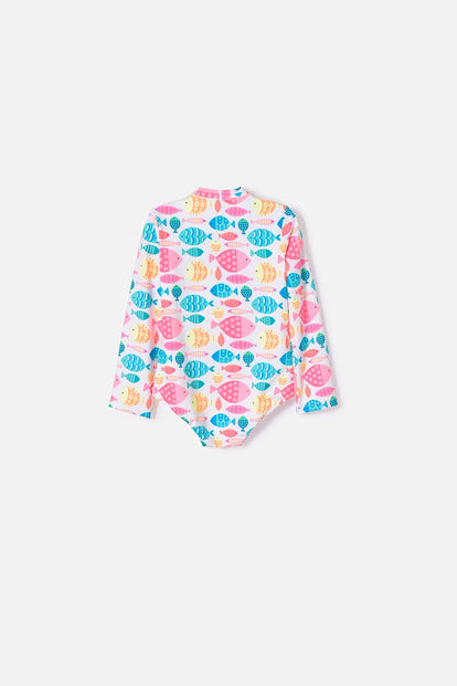 VESTIDO DE BAÑO DEL LITTLEMIC MULTICOLOR PARA NIÑA 2T A 5T