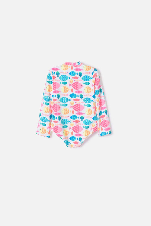 VESTIDO DE BAÑO DEL LITTLEMIC MULTICOLOR PARA NIÑA 2T A 5T