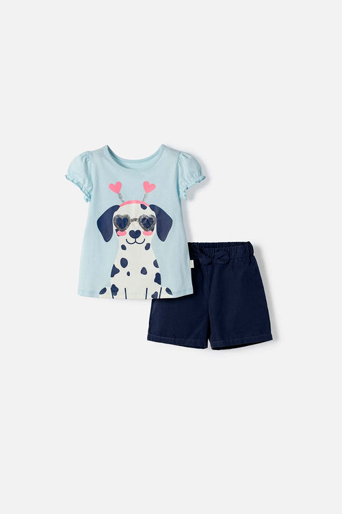 CONJUNTO DE LITTLEMIC CON SHORT MULTICOLOR PARA NIÑA 2T A 6T
