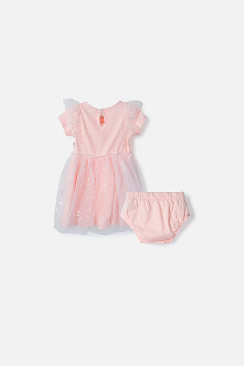 VESTIDO DE LITTLEMIC CON TULL ROSA PARA BEBÉ NIÑA