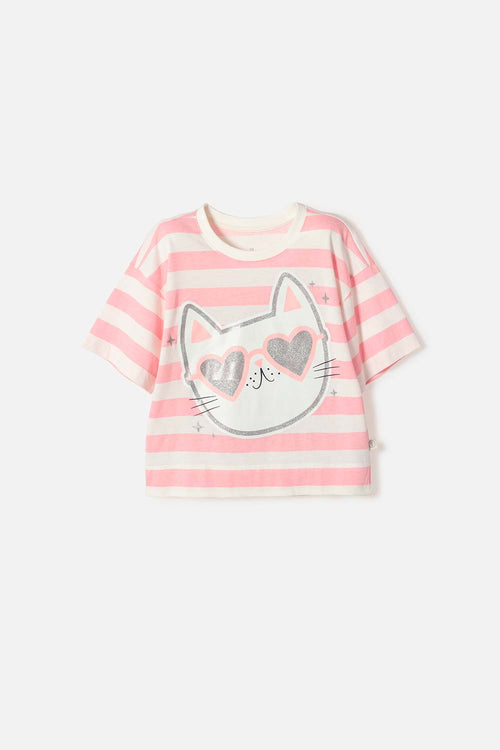 CAMISETA DE MIC MANGA CORTA MARFIL PARA NIÑA