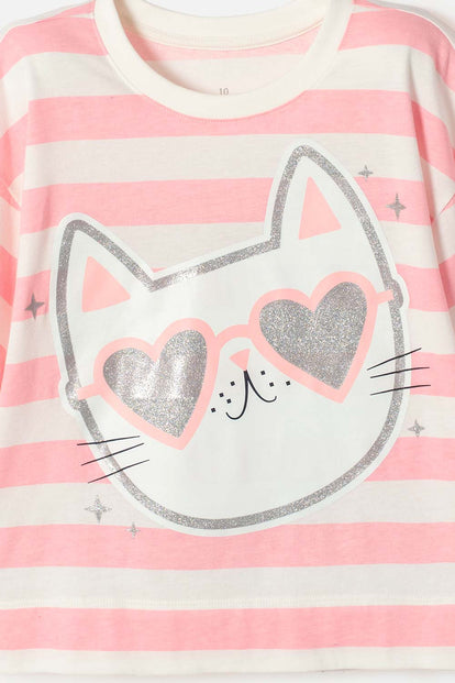 CAMISETA DE MIC MANGA CORTA MARFIL PARA NIÑA