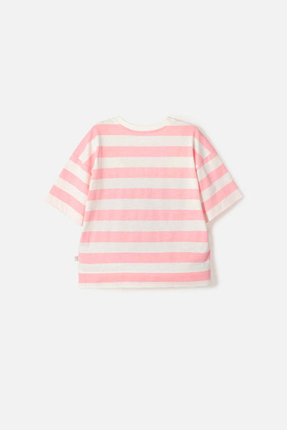 CAMISETA DE MIC MANGA CORTA MARFIL PARA NIÑA