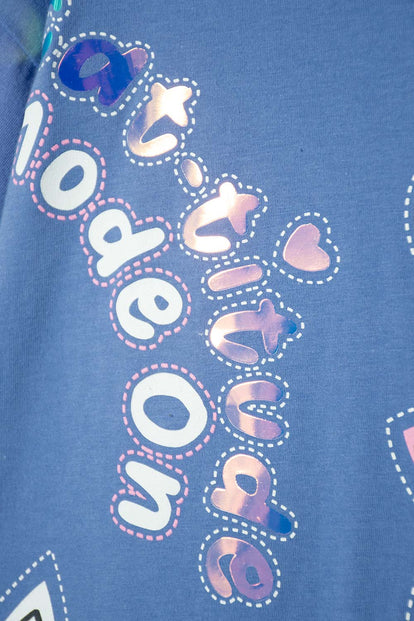 CAMISETA DE MIC MANGA CORTA AZUL PARA NIÑA