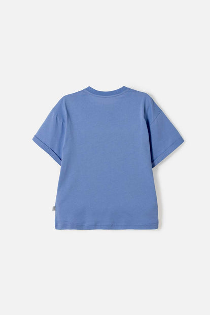 CAMISETA DE MIC MANGA CORTA AZUL PARA NIÑA