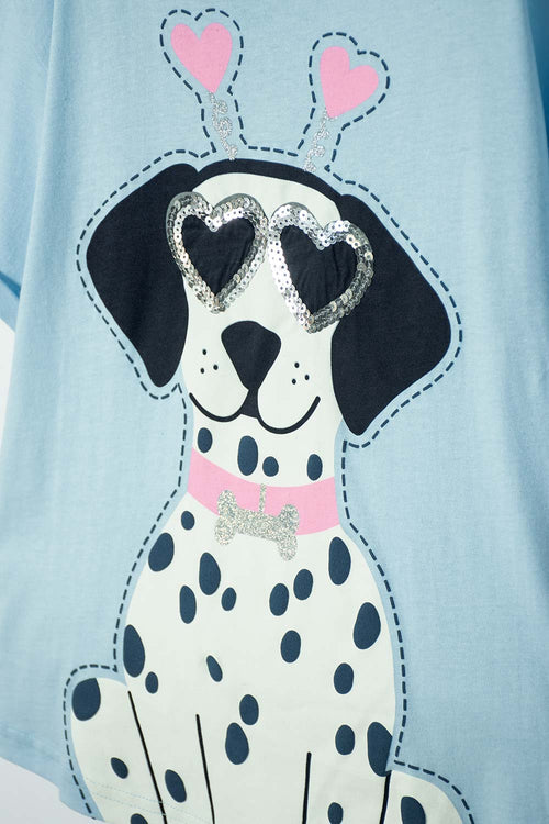 CAMISETA DE MIC MANGA CORTA AZUL PARA NIÑA