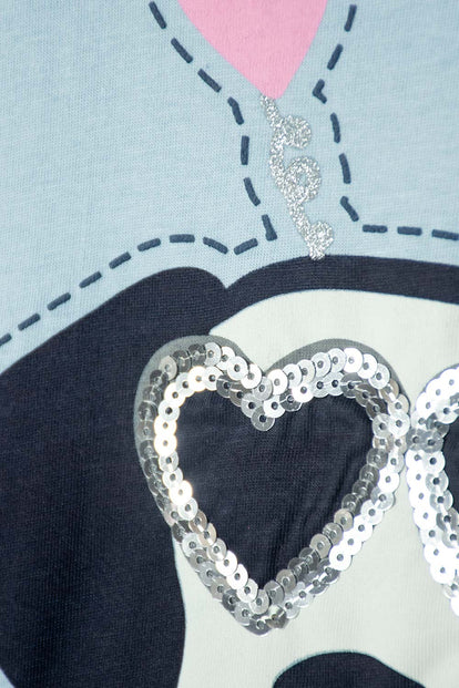 CAMISETA DE MIC MANGA CORTA AZUL PARA NIÑA