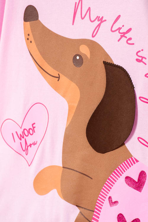 CAMISETA DE MIC MANGA CORTA ROSADO PARA NIÑA
