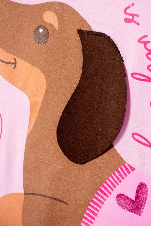 CAMISETA DE MIC MANGA CORTA ROSADO PARA NIÑA