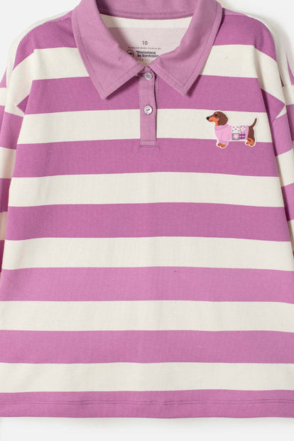CAMISETA TIPO POLO DE MIC MULTICOLOR PARA NIÑA