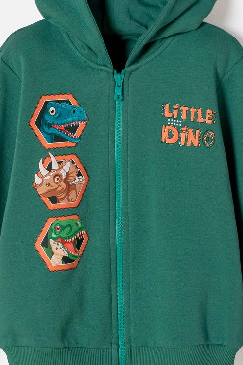 BUZO DE LITTLEMIC CON CIERRE VERDE PARA NIÑO 2T A 6T