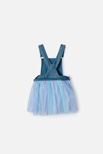 VESTIDO DE LITTLEMIC CON TULL MULTICOLOR PARA NIÑA 2T A 6T