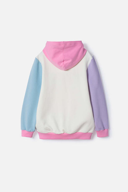 BUZO DE MIC CON CAPUCHA MULTICOLOR PARA NIÑA