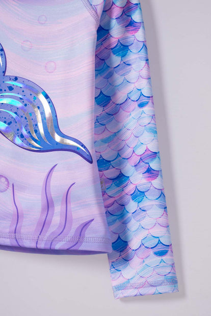 CONJUNTO DE BAÑO DE LITTLEMIC MANGA LARGA MULTICOLOR PARA NIÑA 2T A 6T