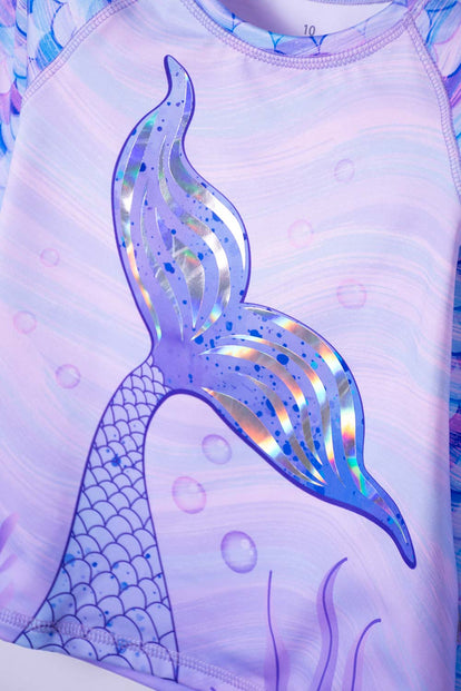 CONJUNTO DE BAÑO MIC MANGA LARGA MORADO PARA NIÑA