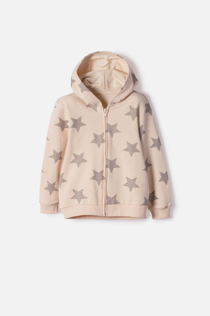 BUZO DE LITTLEMIC CON CAPUCHA CAFÉ PARA NIÑA 2T A 6T
