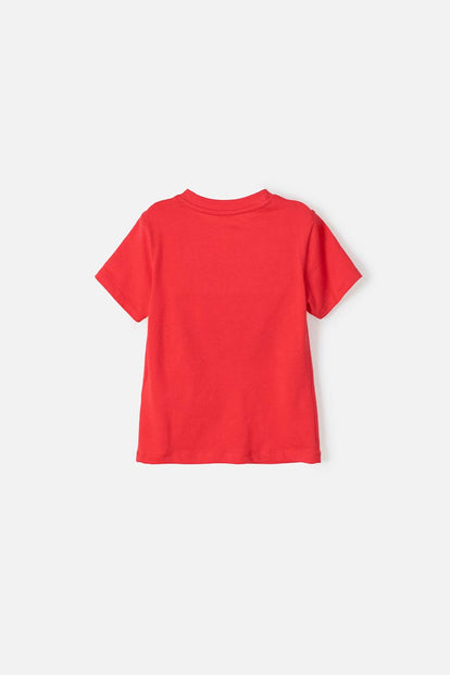 CAMISETA DE CARS CUELLO REDONDO ROJA PARA NIÑO DE 2T A 5T