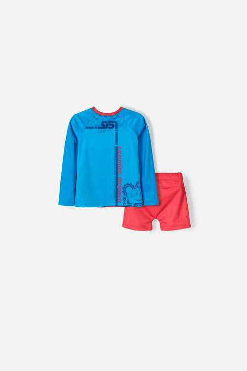 CONJUNTO DE BAÑO CARS MANGA LARGA MULTICOLOR PARA NIÑO 2T A 5T