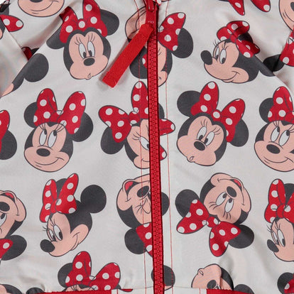  CHAQUETA MINNIE MOUSE CON CAPUCHA MARFIL Y ROJA PARA BEBÉ NIÑA