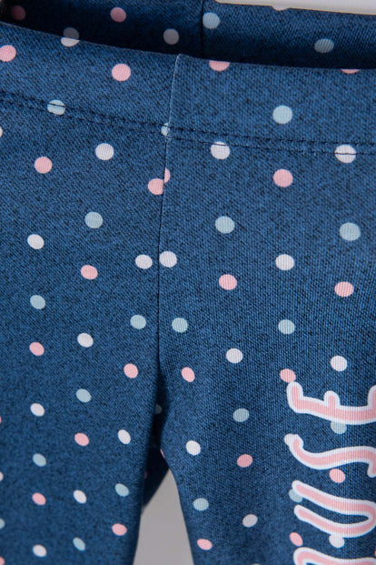 CONJUNTO DE MINNIE MOUSE CON PANTALÓN PALO DE ROSA Y AZUL PARA BEBÉ NIÑA