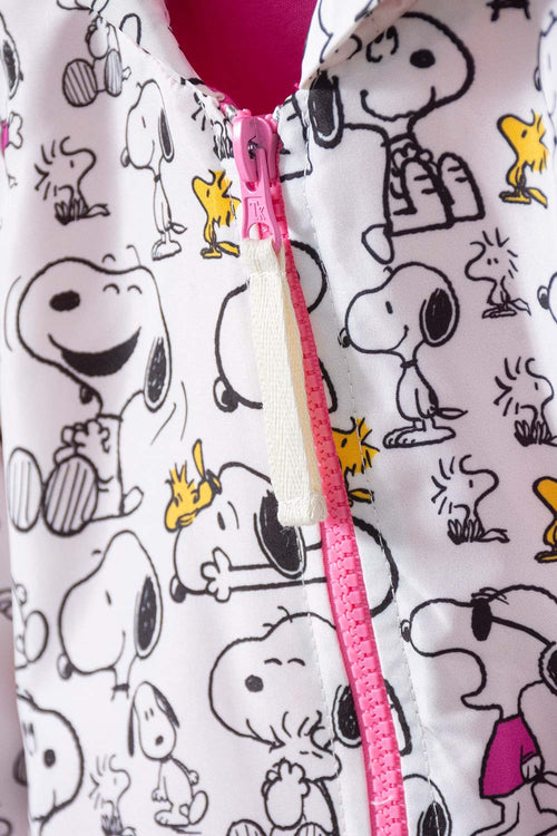 Card slide image -  CHAQUETA DE SNOOPY CON CAPUCHA MARFIL Y ROSADA PARA NIÑA 2T A 5T