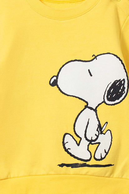 BUZO DE SNOOPY CON CAPUCHA AMARILLO PARA NIÑO 2T A 5T